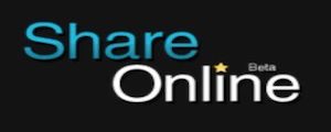Schwarzes Logo mit Share Online Schrift